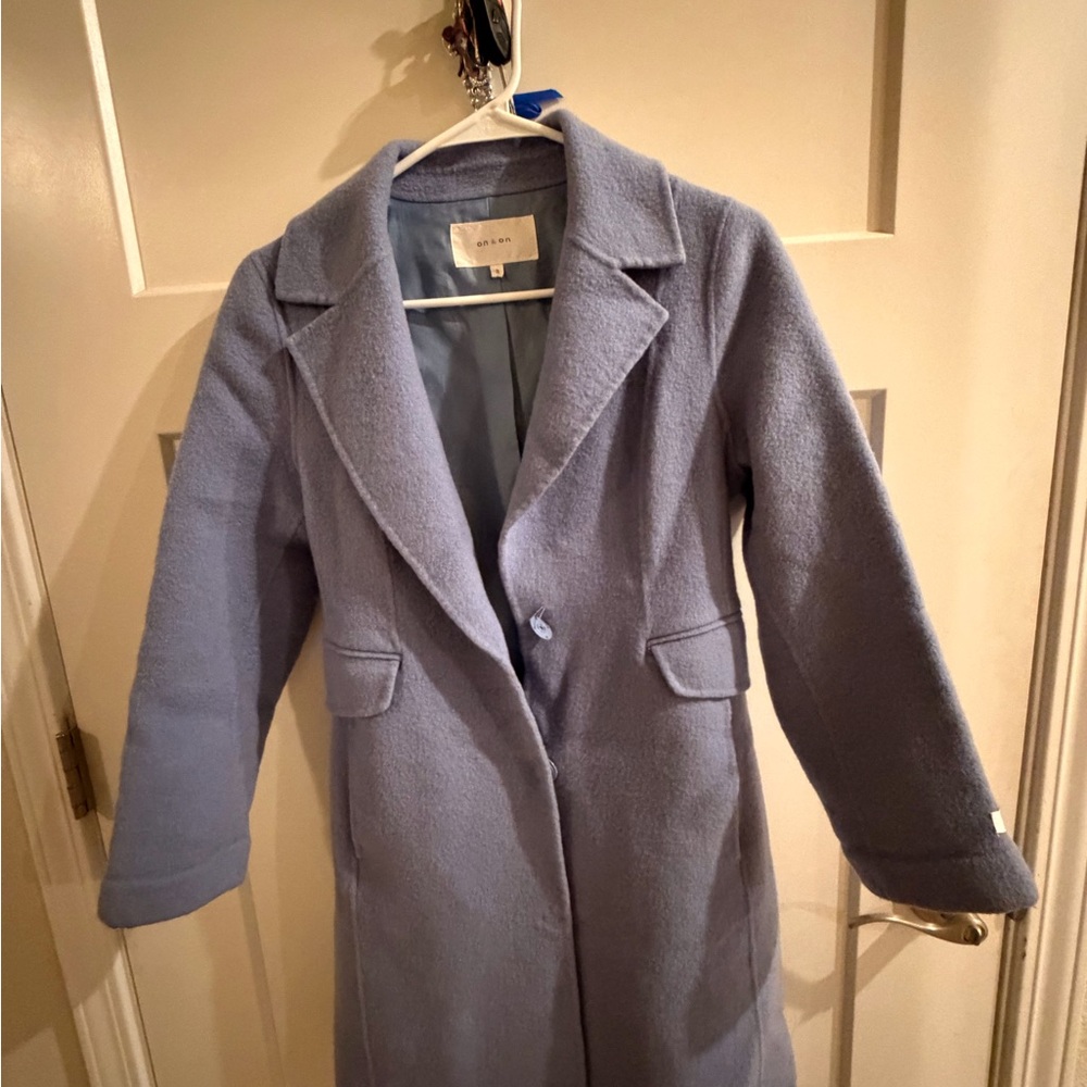 Aritzia Soft Blue Trench Coat